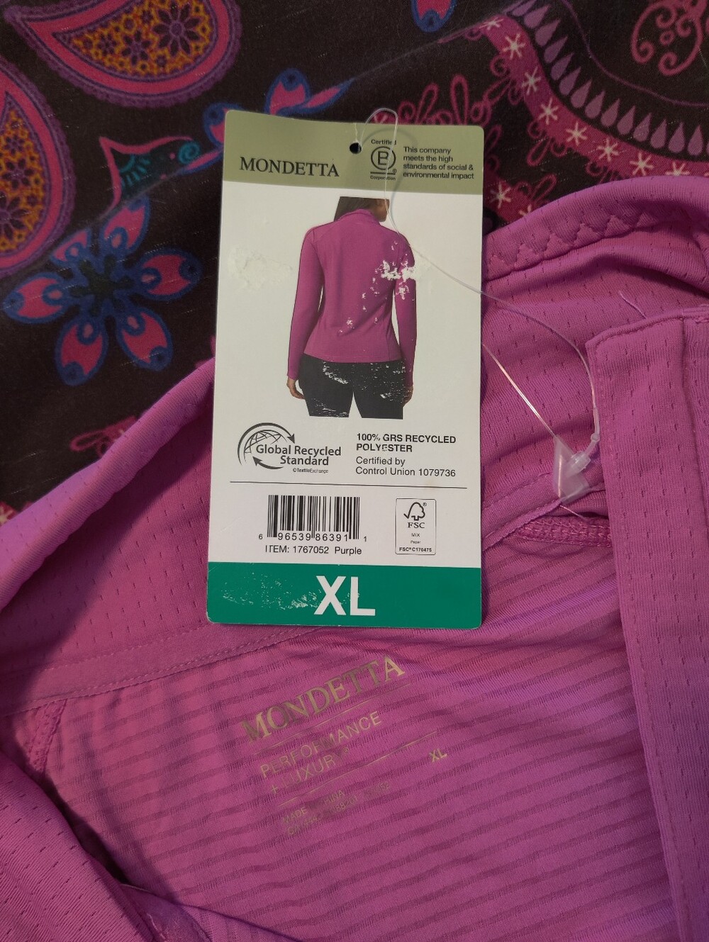 1/4 Zip Long Sleeve Active Top - Picture 5 of 6